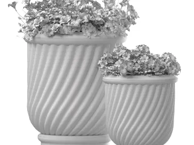Flowers in modern interior decoration vase Plant Patio  3D model