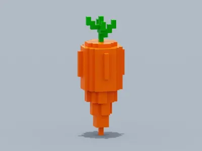 Voxel Carrot Low-poly 3D model