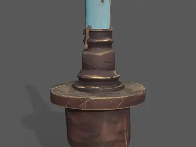 cel-shaded candle 3D model
