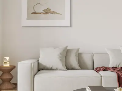 Modern living room dining room interior scenes 483 3D model