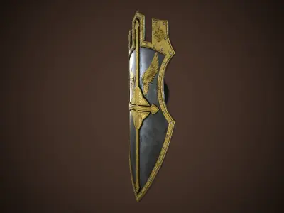 Paladin Shield Low-poly 3D model
