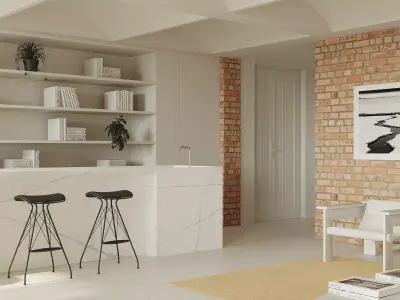 Cozy apartment scene 3D model