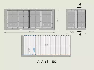 20ft Open Side Container Model 3D print model