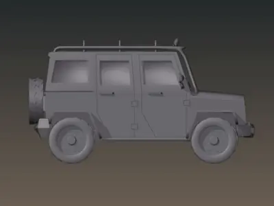 Jeep cartoon style Low-poly 3D model