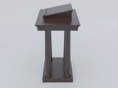 Lectern C wooden podium with book on top Low-poly 3D model