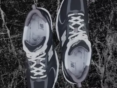 NEW BALANCE 530 BLACK 3D SHOES Low-poly 3D model