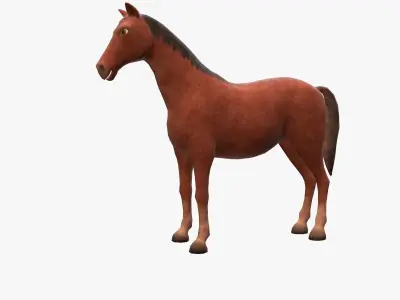 Horse animated Low-poly 3D model