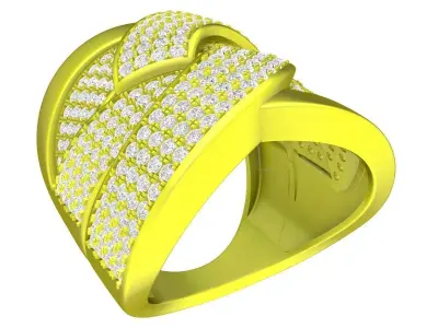 6992 Luxury HongKong Fashion Diamond Women ring 3D print model