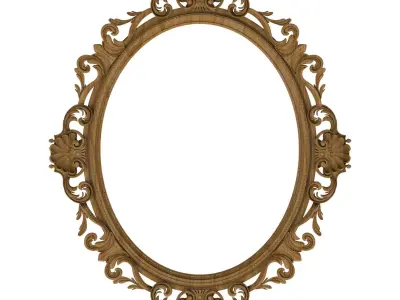 Carved picture frame STL 3D model 100