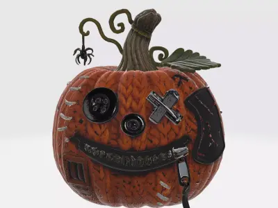Creepy Button Eyed Pumpkin Halloween Decoration Spooky 3D print model