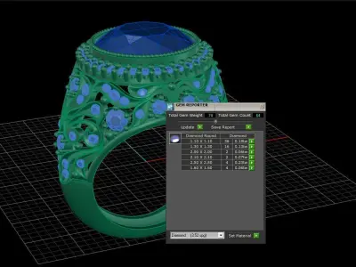 Beautiful female luxury ring with leaves 3D print model