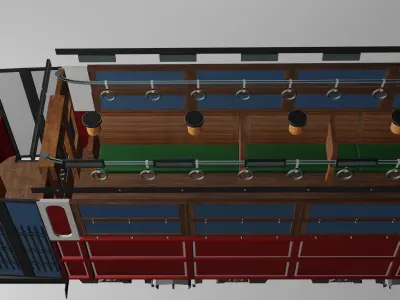 old tram Low-poly 3D model