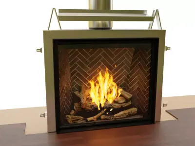 Luxury gas fireplace 3D model