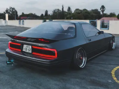 Stanced Mazda RX7 FC model 3D model