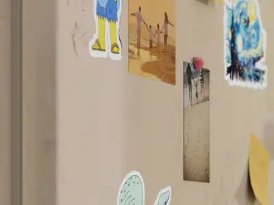 realistic fridge spongebob squarepants sticker 3D model