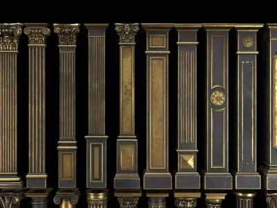 4K Classic Columns   Low-poly 3D model