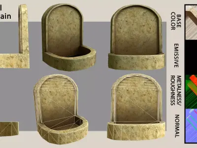 Wall fountain Free 3D model