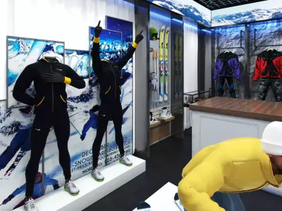 Ski Equipment Store Low-poly 3D model