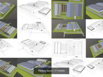 Factory layout 3D Model Pack