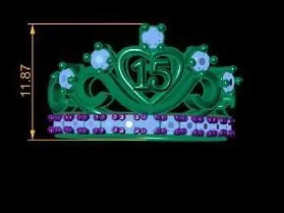 Luxury Crown Diamond Ring 3d Printable Model 3D print model