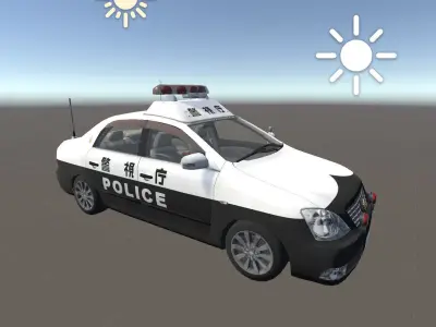 Japan Police Vehicle Unity ready Low-poly 3D model