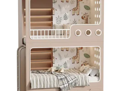 Bunk-bed-for-kids-001 3D model