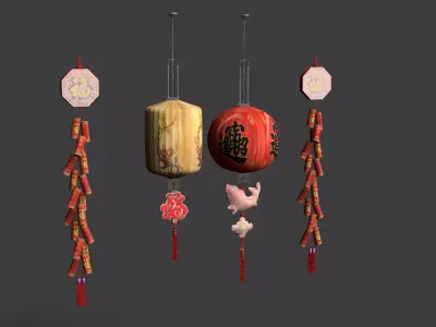 Chinese  red  lantern   3D model