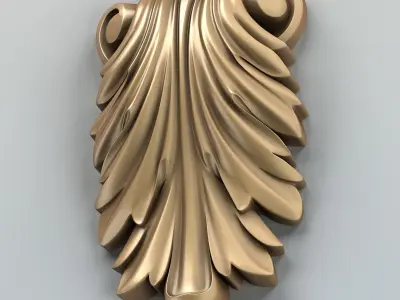 Carved decor vertical 007 3D model