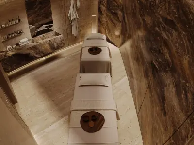 Luxury Villa Spa Interior Hammam Sauna Jacuzzi Massage Room 3D model