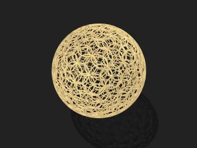 Geodesic Sphere with Circle Pattern flower of life like  3D model