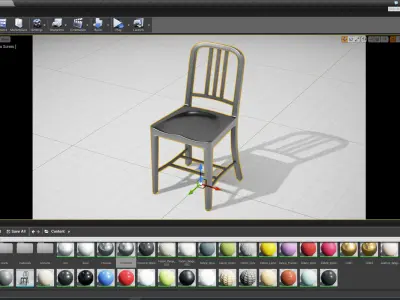 1006 Navy Side Chair UE4 3D model