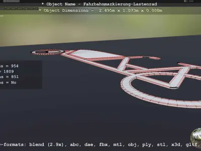 Road Marking Cargo Bike - Fahrbahnmarkierung Lastenrad Free 3D model