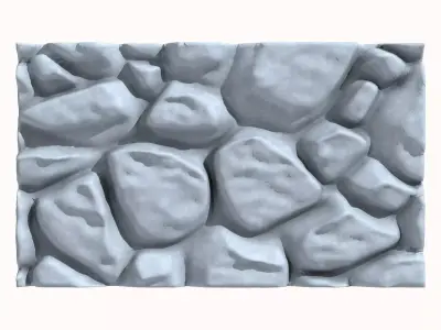 Massive Rough Stone Wall Module 3D model