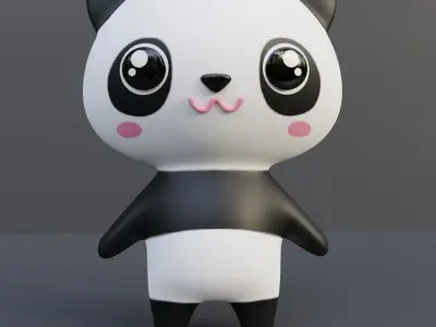 Kawaii animals 3D model