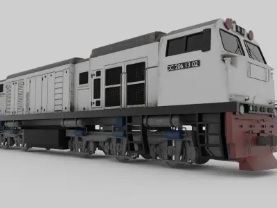 Locomotive CC 206 Low-poly 3D model