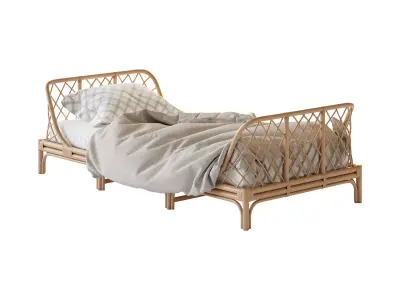  Katsuki Rattan Bed 3D model