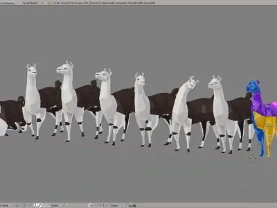 Llama Low-poly 3D model