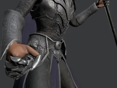 Necromancer knight Low-poly 3D model