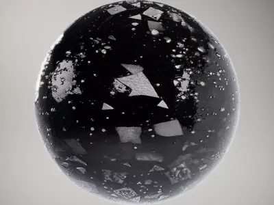 Terrazzo Geometric Black HQ PBR Textures Set Texture