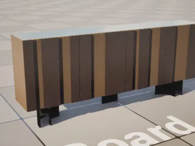 UE5 Credenza - Realistic Sideboard - Chest of Drawers Low-poly 3D model