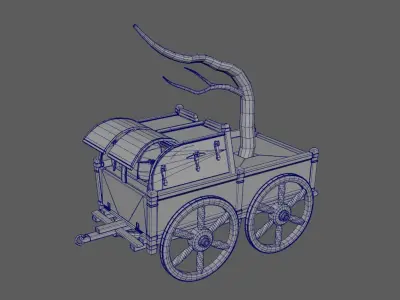 Carriage - 03 Low-poly 3D model