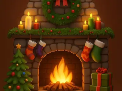 Cozy Christmas Fireplace 3D print model