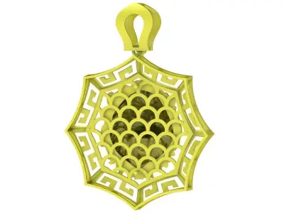 Luxury Lion Head Pendant With Geometric Frame Design  4024 3D print model