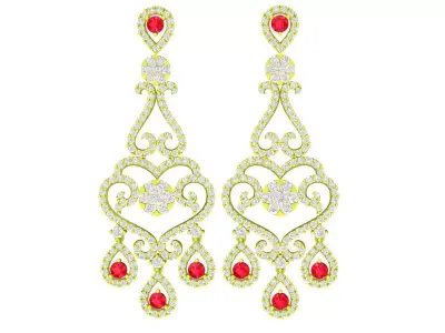 5824 luxury diamond earrings  3D print model