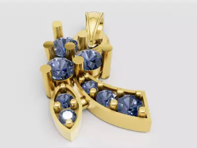 White Gold Pendant 3D print model