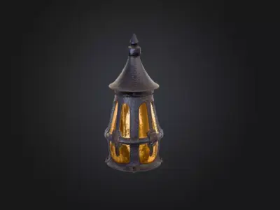 hanging lantern Low-poly 3D model
