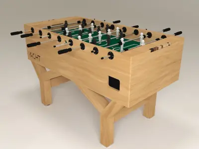 Realistic wooden Foosball Table yacht design Low-poly 3D model