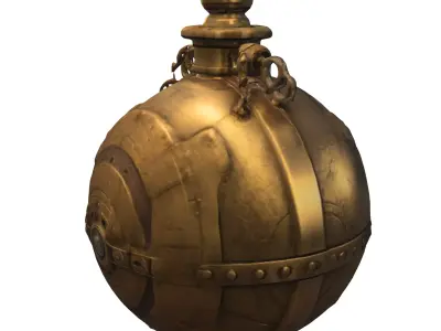 Steampunk Spherical Flask Low-poly 3D model