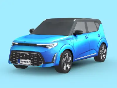 Kia Soul 2023 Low-poly 3D model