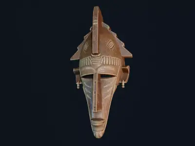 African Decor Mask 5 Low-poly 3D model